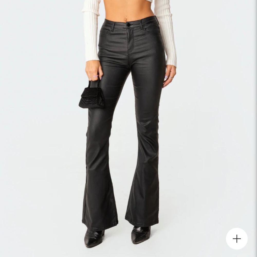 Edikted leather flare pants
